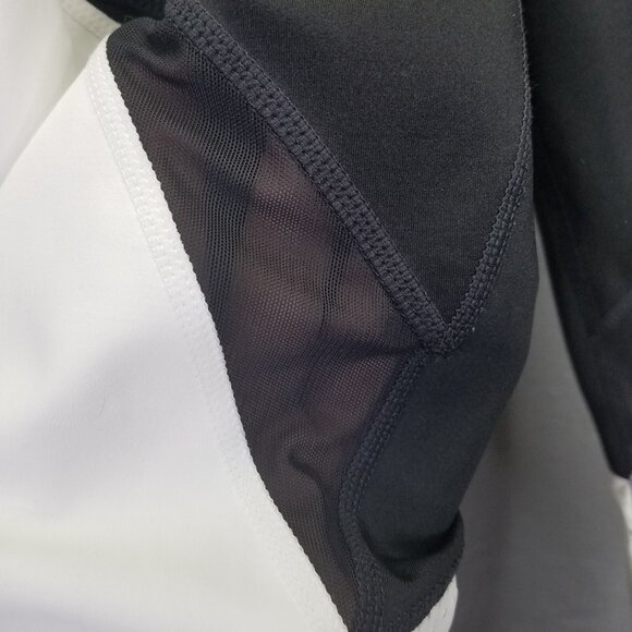 Athleta Precision Leggings Women's XL High Rise 7/8 Black White Perforated Mesh - Picture 3 of 16